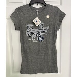 NWT 2009 NEW YORK YANKEES World Series Champions MLB Gray T-shirt Women's Sz M